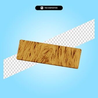 Wood board 3d render illustration isolated