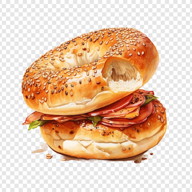 Free PSD wood fired montreal bagel isolated on transparent background