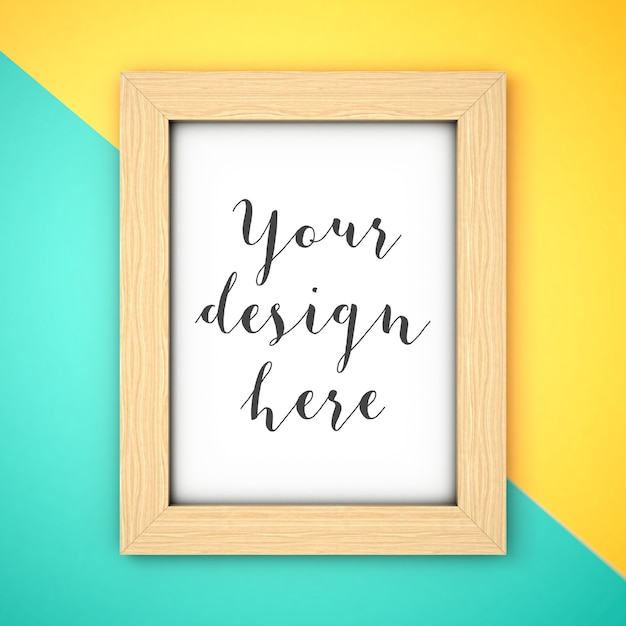 Free PSD wood frame mockup