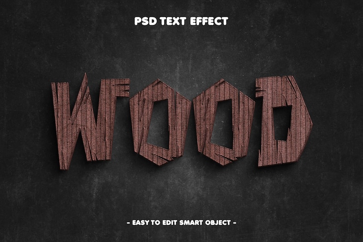 Free PSD wood text effect