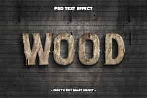 Free PSD wood text effect