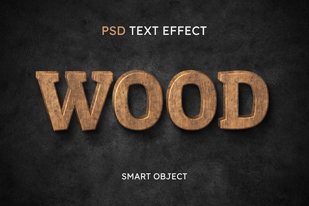 Эффект стиля деревянного текста
