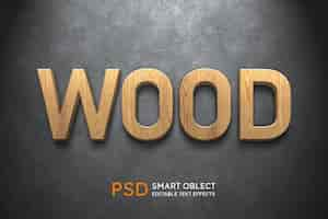 Free PSD wood text style effect