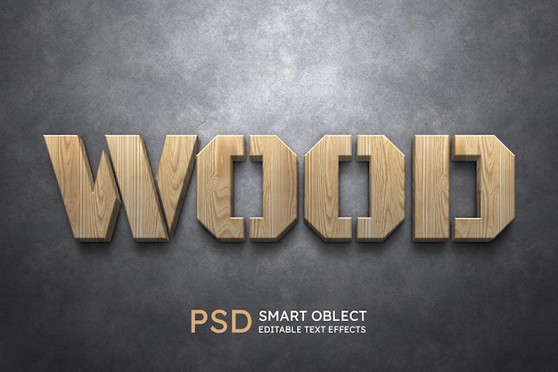 Free PSD wood text style effect