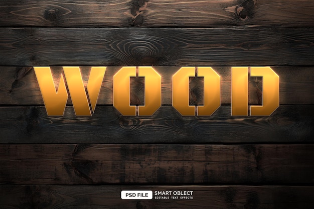 Free PSD wood text style effect