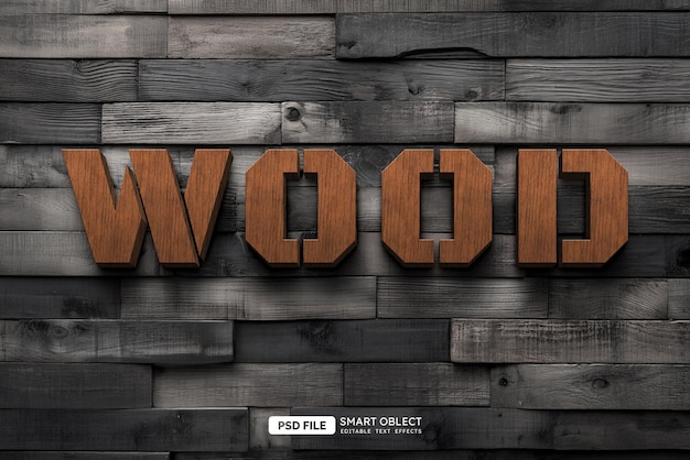 Free PSD wood text style effect