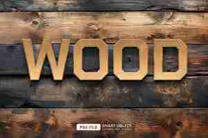 Free PSD wood text style effect