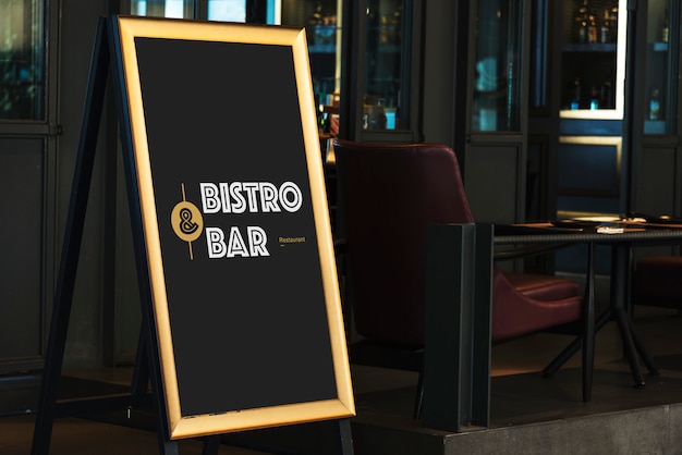 Wooden bar tripod sign