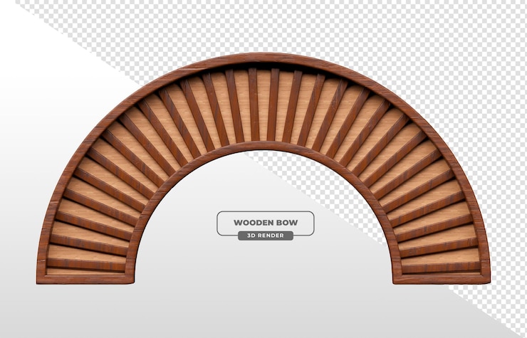 मुफ़्त PSD wooden bow arch rendered in 3d render