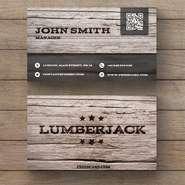 Wooden business card template