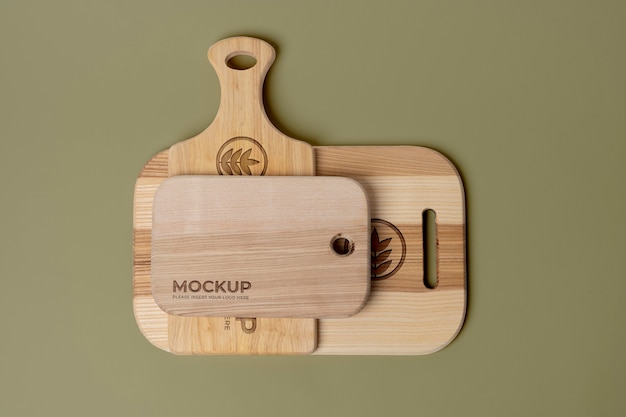 Wooden cutting board mock-up design