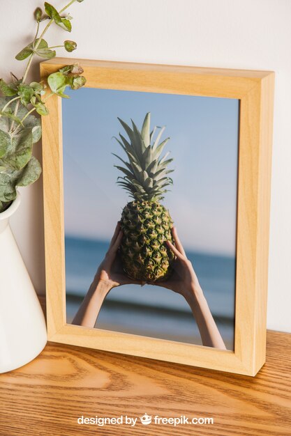 Wooden frame mockup