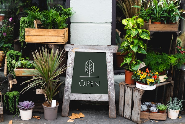 The word open on a board mockup