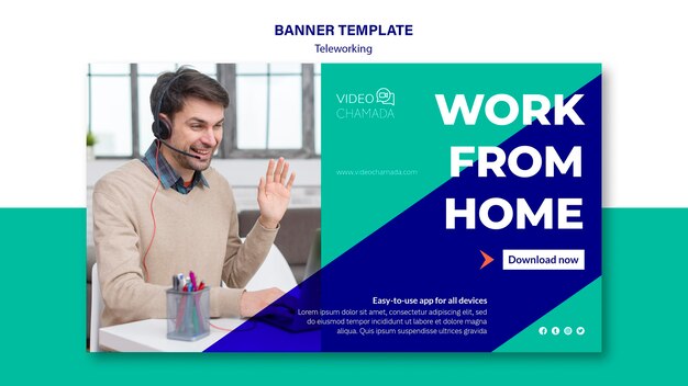 Work from home banner template