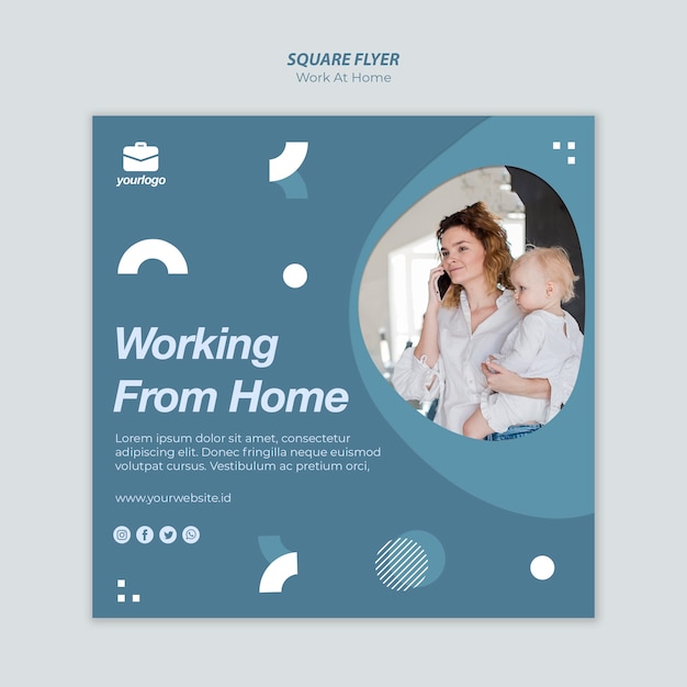 Work from home flyer template