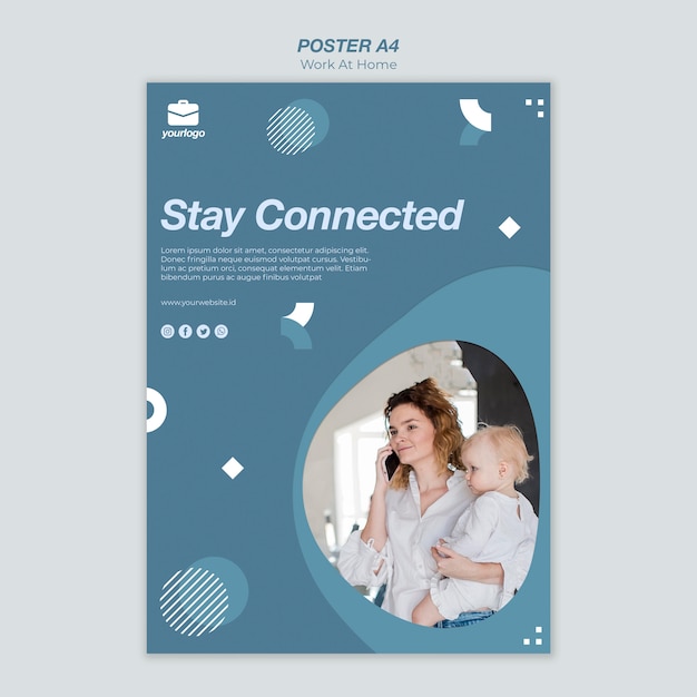 work from home poster template