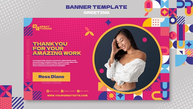 Free PSD work greeting banner template