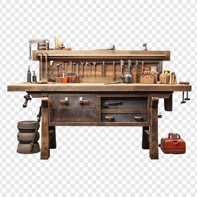 Free PSD workbench isolated on transparent background