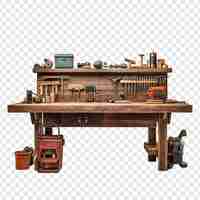 Free PSD workbench isolated on transparent background