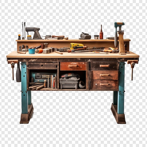 Free PSD workbench isolated on transparent background