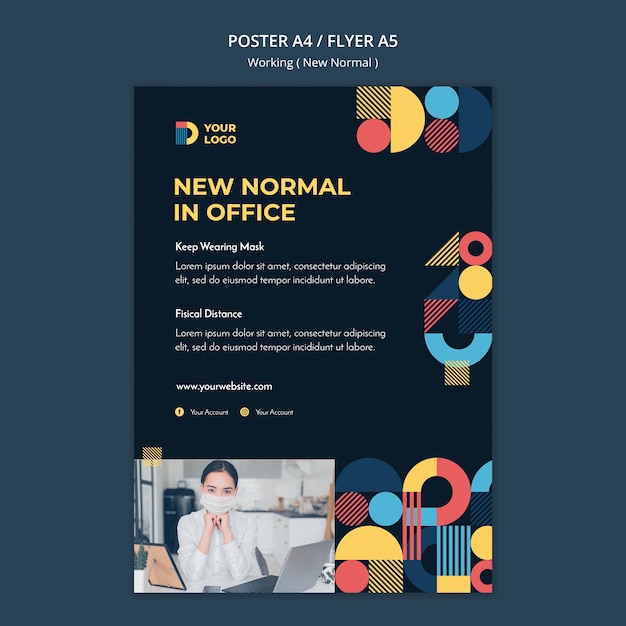 Free PSD working in the new normal way flyer