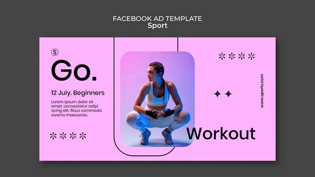working out concept facebook template