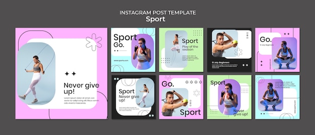 Working out concept instagram posts template