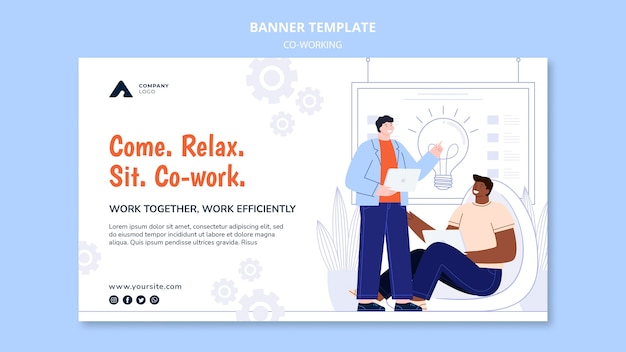 Free PSD working together banner template