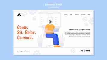 Free PSD working together landing page template