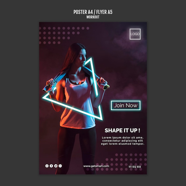 Free PSD workout concept flyer template