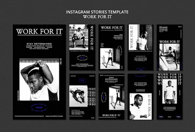 Free PSD workout for it social media stories template