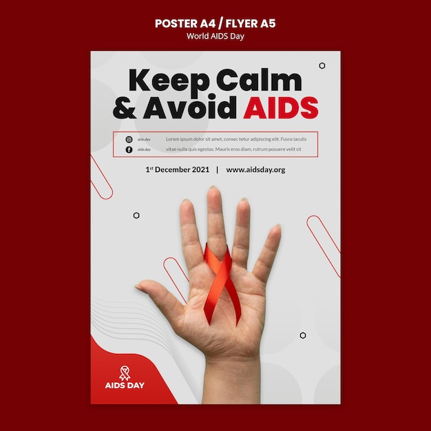 World aids day awareness flyer template