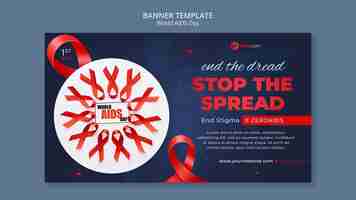 Free PSD world aids day banner template