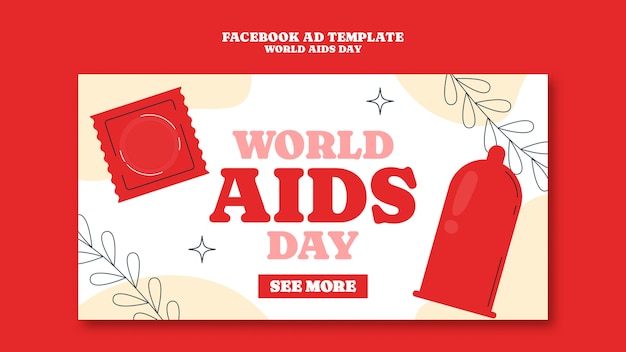 Free PSD world aids day celebration  facebook template