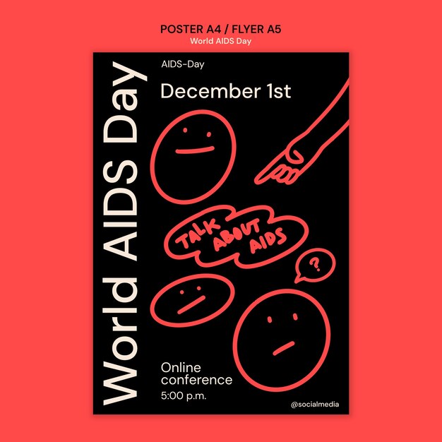 World aids day celebration  poster template