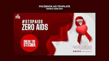 PSD gratuito modello facebook della giornata mondiale contro l'aids