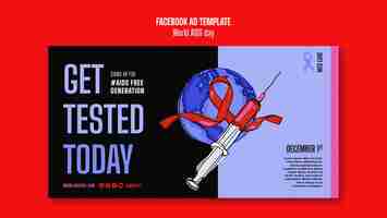 PSD gratuito modello facebook per la giornata mondiale dell'aids