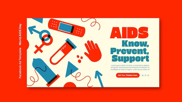 Free PSD world aids day facebook  template