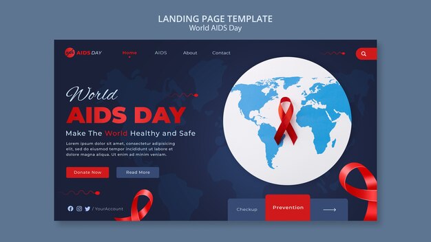 World aids day home page template