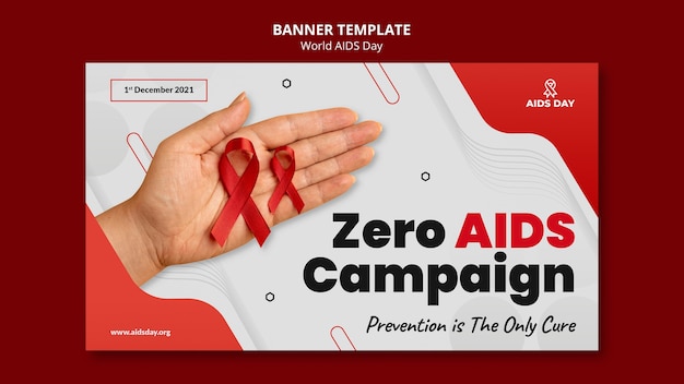 World aids day horizontal banner