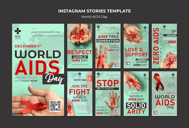 World aids day instagram stories collection