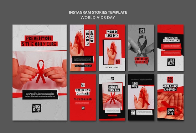 Free PSD world aids day  instagram stories