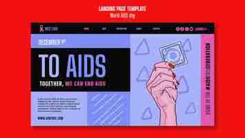 PSD gratuito modello di pagina di destinazione della giornata mondiale contro l'aids