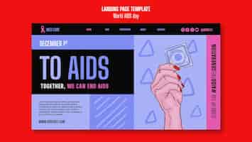 Free PSD world aids day landing page template