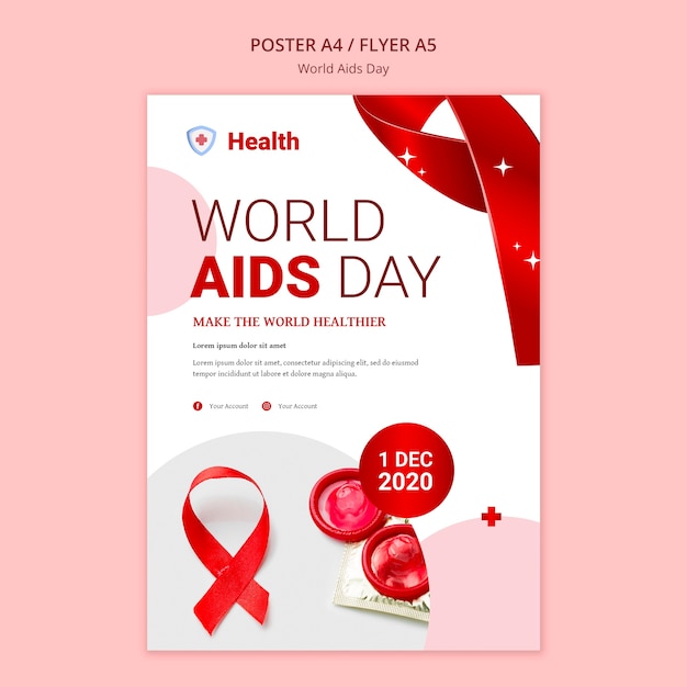 World aids day poster template