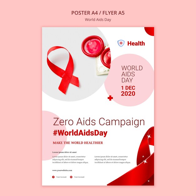 Шаблон плаката всемирного дня борьбы со СПИДом