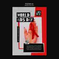 Free PSD world aids day  poster template