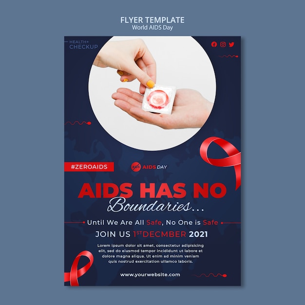 PSD gratuito modello di stampa per la giornata mondiale dell'aids