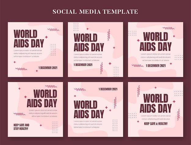 World aids day social media banner and instagram post template