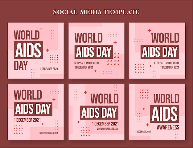 World aids day social media banner and instagram post template